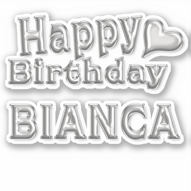 Bianca Happy Birthday Autocollants (Devant)