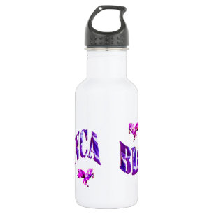 Bianca, Mädchenname aus Stiefmütterchen, Edelstahlflasche