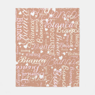 Bianca Personalisiert Name Pattern Boho Rosy Fleecedecke