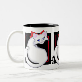 Bianca Toon Kitty-Musik-Tasse Zweifarbige Tasse