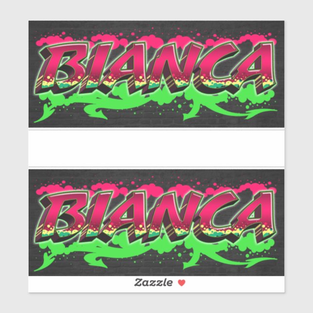 Bianca Vorname Name Graffiti Aufkleber Sticker (Blatt)