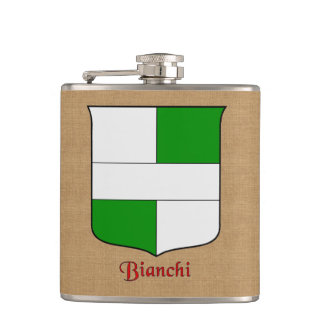 Bianchi Surname Heraldic Shield Flachmann