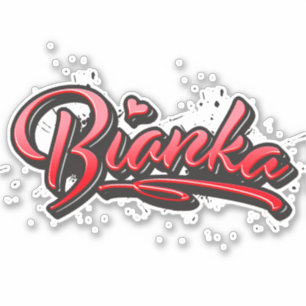 Bianka red Heart Graffiti Aufkleber Sticker