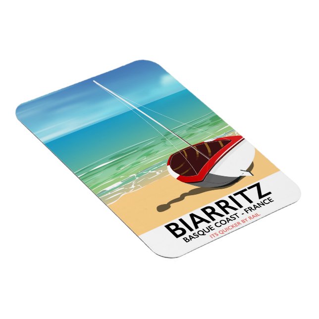 Biarritz France Beach Reiseplakat Magnet (Rechte Seite)
