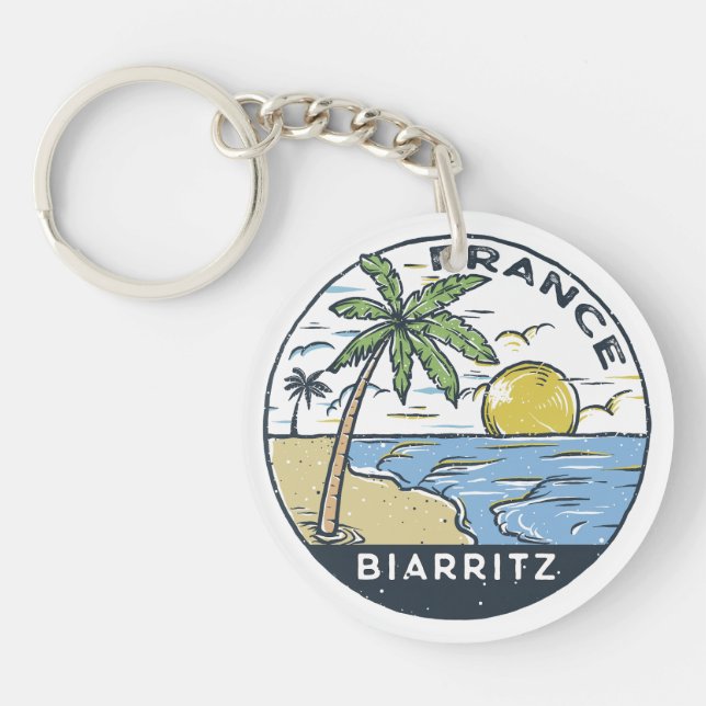 Biarritz France Vintag Schlüsselanhänger (Vorderseite)