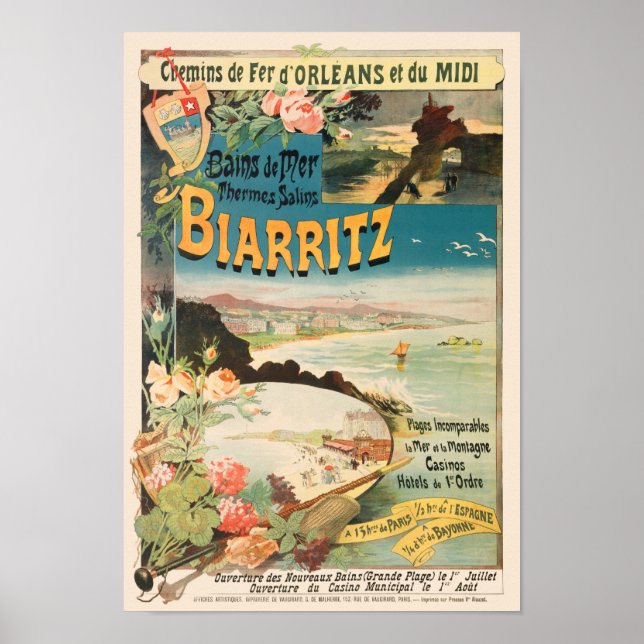 Biarritz France Vintage Poster 1897 (Vorne)
