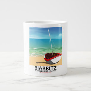 Biarritz Frankreich Strand Reiseplakat Jumbo-Tasse