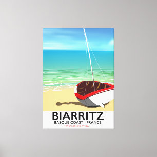 Biarritz Frankreich Strand Reiseplakat Leinwanddruck