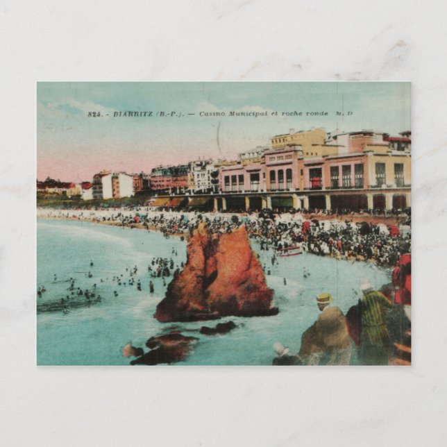 Biarritz Le casino Municipal Replika 1917 Postkarte (Vorderseite)