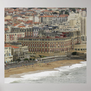 Biarritz Strand, Belle Époque Architektur. Poster