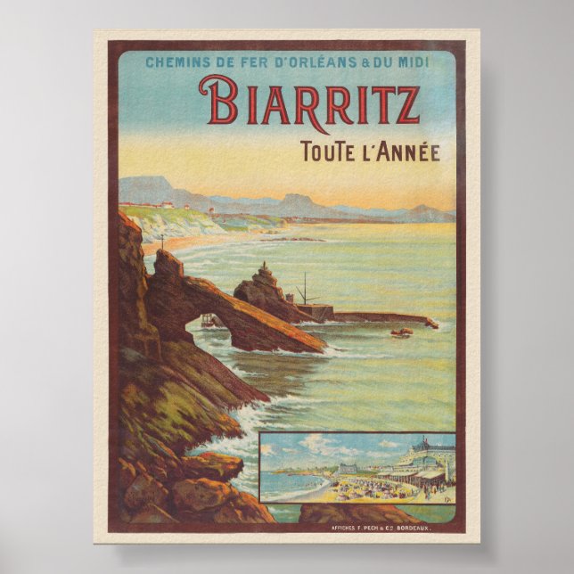 Biarritz toute l'anné e France Vintage Poster 191 (Vorne)