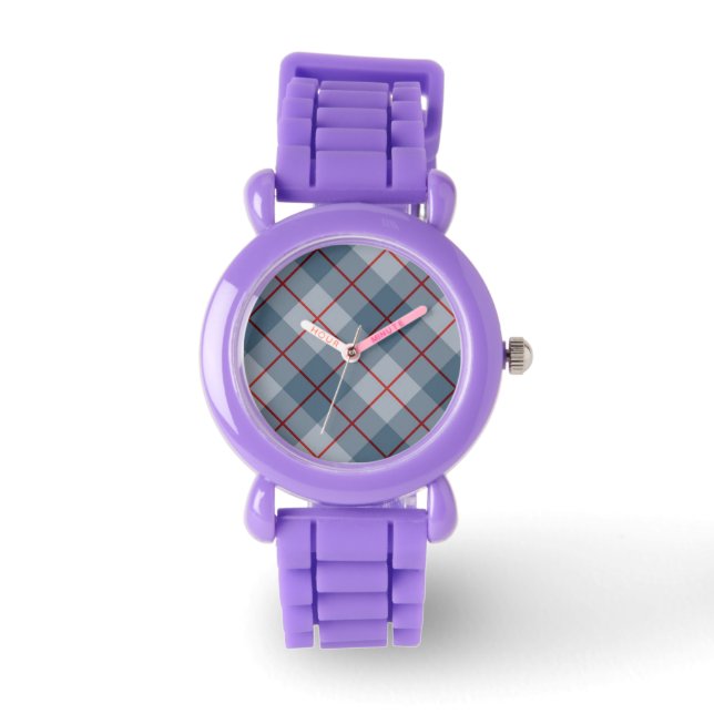 Bias Kariert Blue-Red Stripe Armbanduhr (Vorderseite)