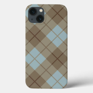 Bias Kariert in Blau und Braun Case-Mate iPhone Hülle