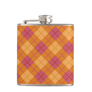Bias Karo in Orange und Pink Flachmann