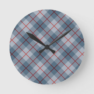 Bias Plaid Blue-Red Stripe Runde Wanduhr
