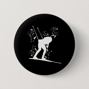 Biathlete Nordic Ski Biathlon 28 Button