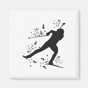 Biathlete Nordic Ski Biathlon 8 Magnet