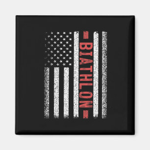 Biathlon American Flag 4. Juli Biathlon Runner Magnet