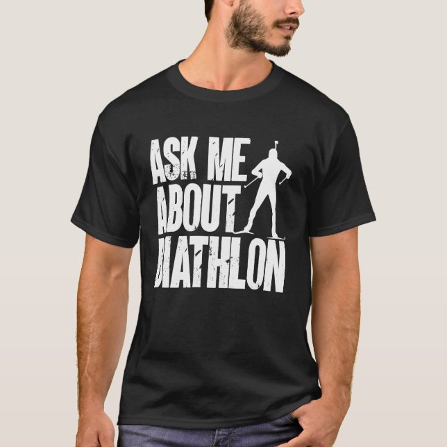 Biathlon Biathlete Cross Skiing Target Shooting T-Shirt (Vorderseite)