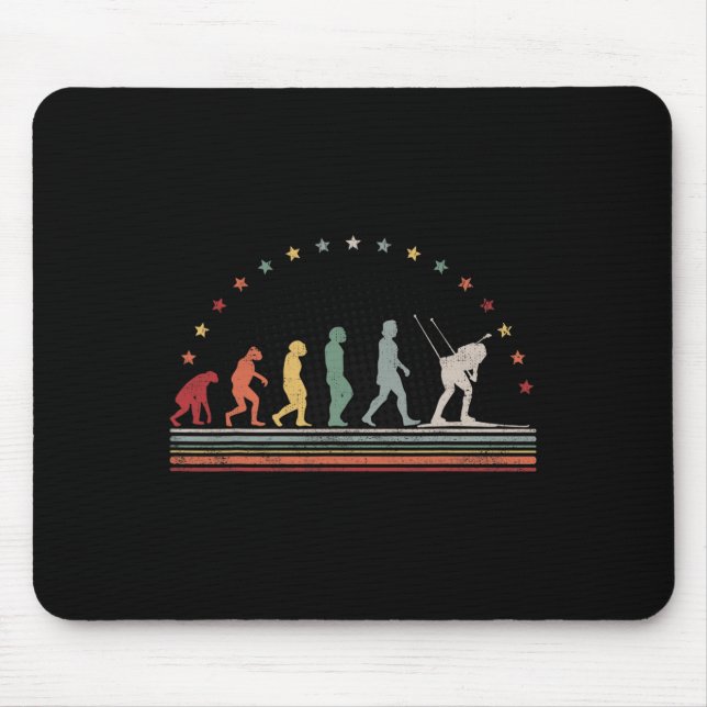 Biathlon Evolution Retro Skigebiet Mousepad (Vorne)
