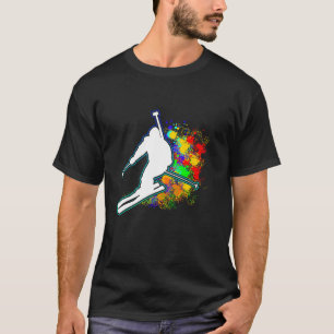 Biathlon Farbenfrohe Wintersport Biathlete Skier M T-Shirt