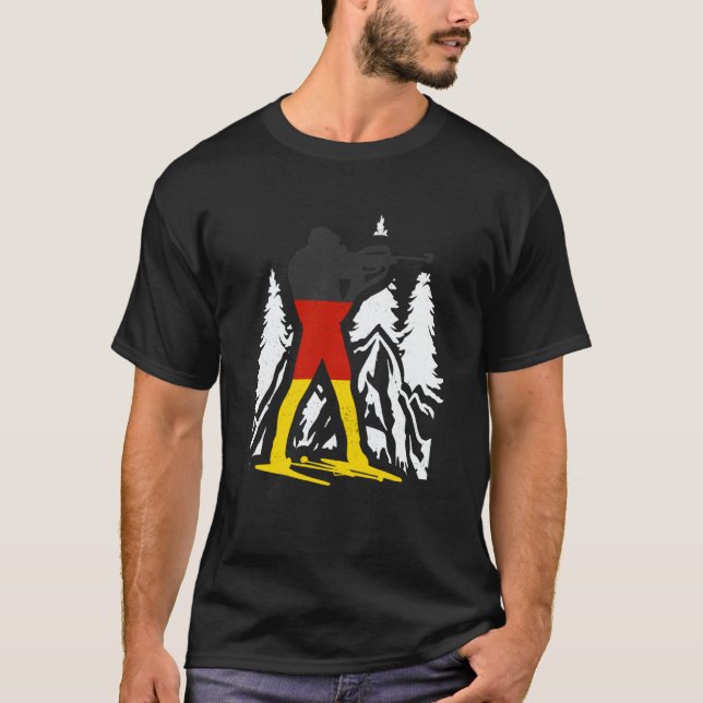 Biathlon Germany winter biathlete skier mountain   T-Shirt (Vorderseite)