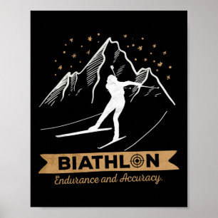 Biathlon Langlauf Biathlete Shooting Poster