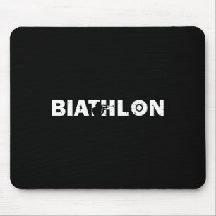 Biathlon Lustiger Biathlet Schiessen Skifahren Zie Mousepad