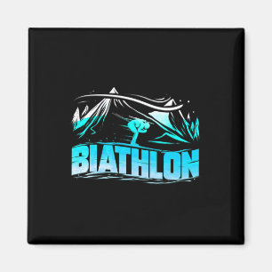 Biathlon Mountains Wintersportgeschenk Magnet