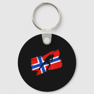 Biathlon Norwegen Flag Norweigan Cross Country Ski Schlüsselanhänger