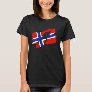 Biathlon Norwegen Flag Norweigan Cross Country Ski T-Shirt