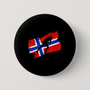 Biathlon Norwegen Flagge Norwegischer Skilanglauf Button