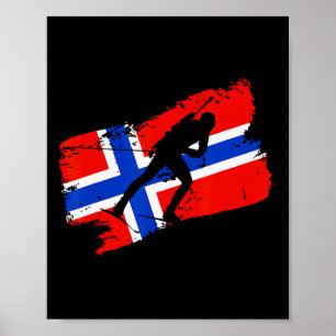 Biathlon Norwegen Flagge Norwegischer Skilanglauf Poster