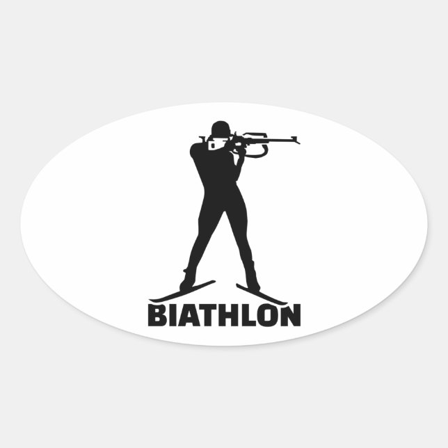 Biathlon Ovaler Aufkleber (Vorderseite)