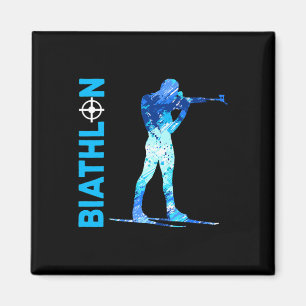 Biathlon Schießen und Skifahren Wintersport Magnet
