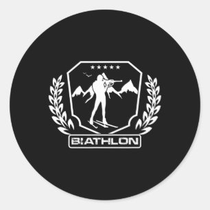 Biathlon Shoot Shooting Cross Country Ski Biath Runder Aufkleber