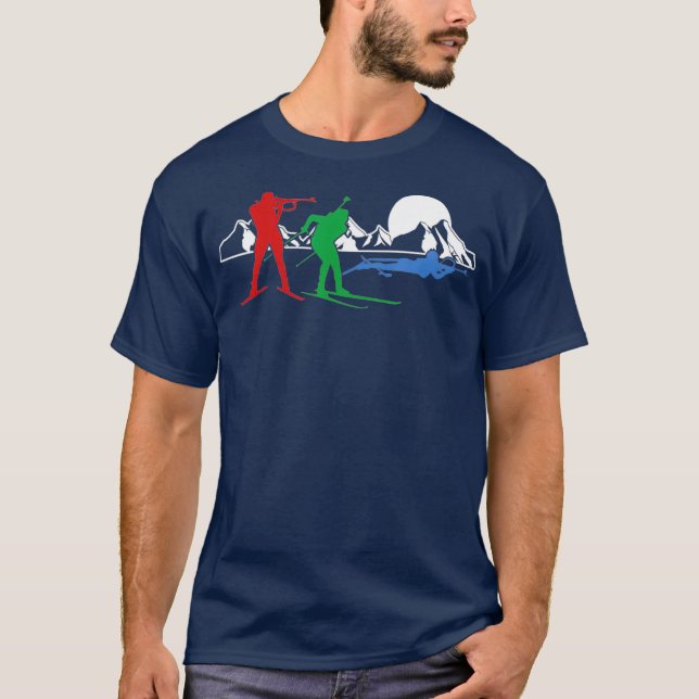 Biathlon Ski Wintersport Cross Country Skiing T-Shirt (Vorderseite)