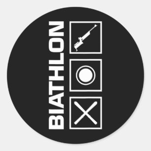Biathlon Ski Wintersport Langlaufski Runder Aufkleber