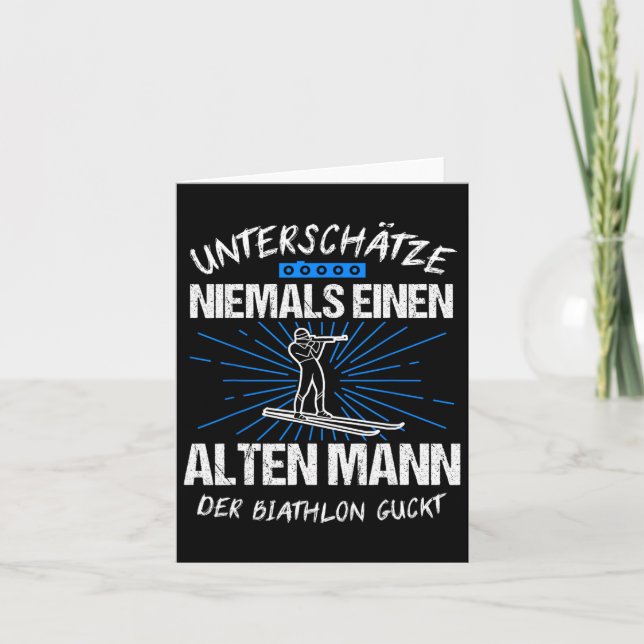 Biathlon Skifahren Ski Langlauf Geschenk Karte (Vorderseite)