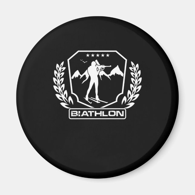 Biathlon Skiing And Rifle Shooting Sports Gift Magnet (Vorne)