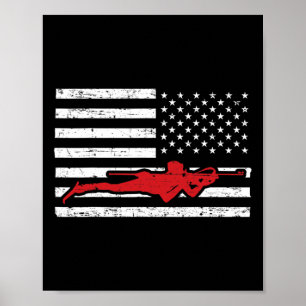 Biathlon Sports Marathon Skifahren US American Fla Poster