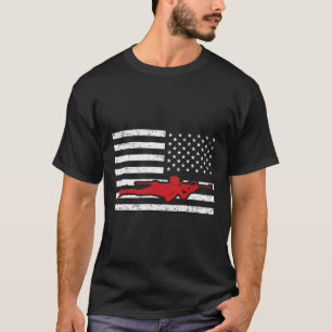 Biathlon Sports Marathon Skifahren US American Fla T-Shirt