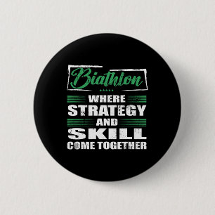 Biathlon Sports Strategy and Skills Button