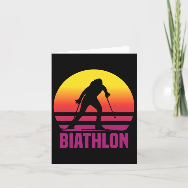 Biathlon Vintag Wintersport Karte (Vorderseite)