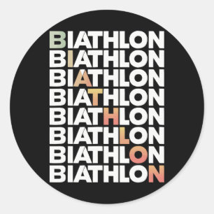 Biathlon Winter Skifahren Rafelschießen Biath Runder Aufkleber