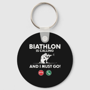 Biathlon Winter Skifahren Rafelschießen Biath Schlüsselanhänger