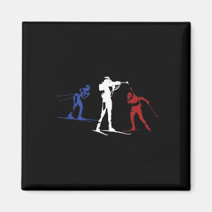Biathlon Winter Sports Usa Skiverleih Silhouette Magnet