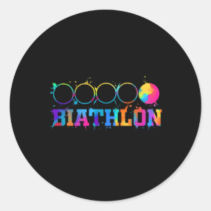 Biathlon-Ziel-Shooting-Stand-Geschenk Runder Aufkleber