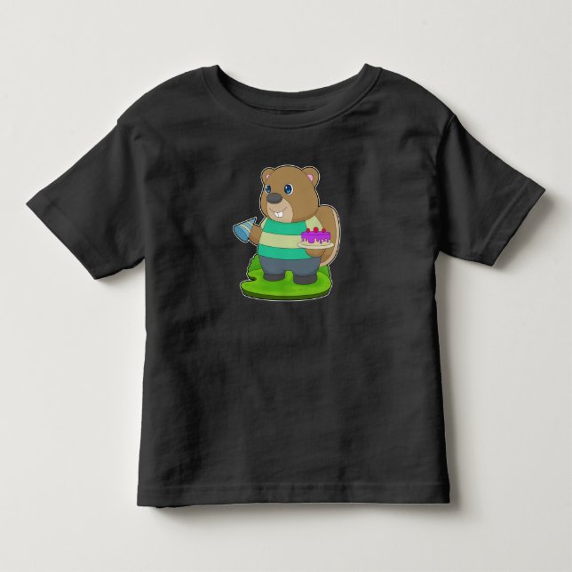 Biaver Birthday Cake Kleinkind T-shirt (Vorderseite)