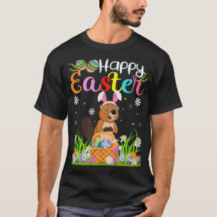 Biaver Bunny Egg Jagd Funny Beaver Happy Oster T-Shirt